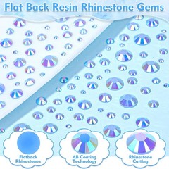 14000Pcs Light Blue Flatback Rhinestones with B7000 Glue for Stunning Crafts