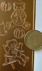 COOPER FOIL TEDDYBEAR Outline Stickers(4”x9”)Stuffed Animal•Toys•Card Making•