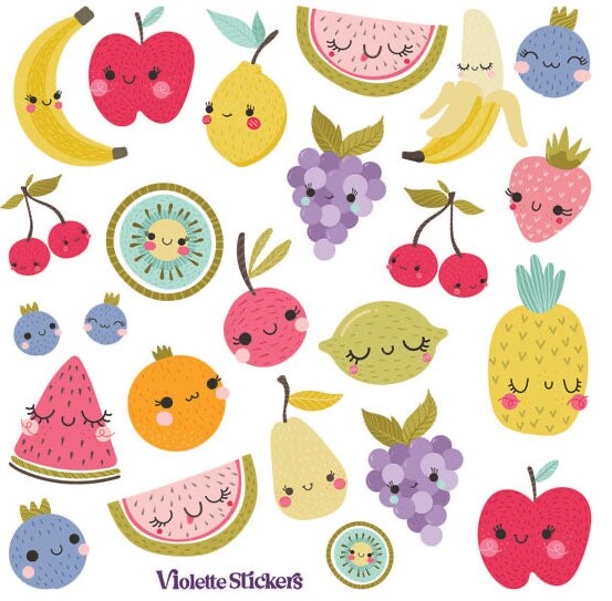 Violette Stickers Happy Fruit Party Fun Food Craft Planner Supply Scrapbook