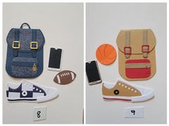 Back To School Backpack Jacket Converse Sports Combo Cardstock Die-Cuts #1-9