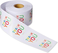 Thank You Stickers or Seals, Multi-Colored Text (500-Count)