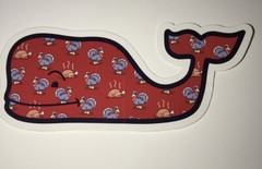 Vineyard Vines Thanksgiving Turkey Whale Sticker 4 1/2″ X 1 7/8”& A Pink Sticker
