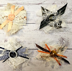 Handmade Junk Journal Embellishments Scrapbook Clusters Set Of 6