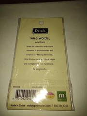 Making Memories Wire Words «Emotions» Metal Scrapbook Embellishments wire words