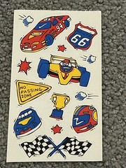 Vintage Frances Meyer Race Cars 2 1/2″ x 4 1/2″ Sticker Sheet 10 Sheets