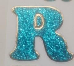 Set of 2 sheets of vintage introduct glitter stickers «R» discontinued Germany