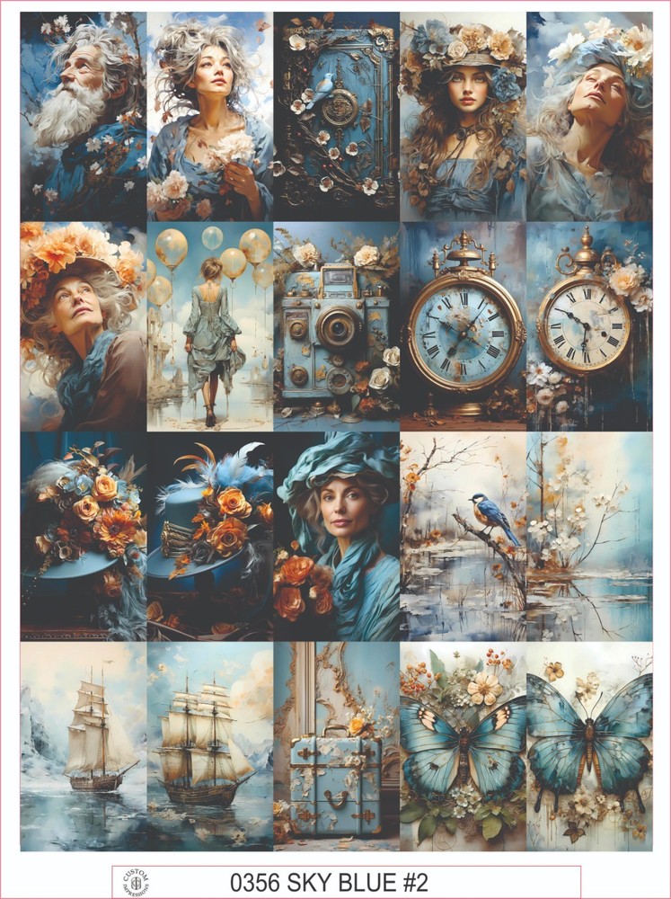 SKY BLUE #2 – COMPLETE SHEET OF 20 STICKERS