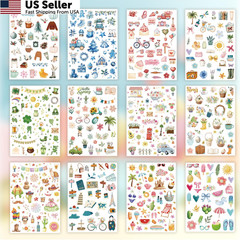 Slapaflife Planner Stickers (24 Page, 1000+ Stickers, Multicolor, Multicolor