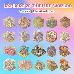 3D Sticker Book Scene, 20 Sets DIY Miniature World Craft Kit