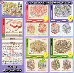 12 Sets 3D Scene Sticker Books for Kids and Adults – Miniature Stickers