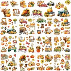 12 Sheets Fall Rub On Transfers Stickers for Furniture Garden Wood Window Home