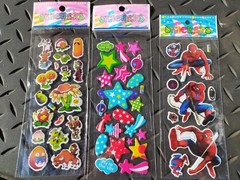 Cute and cool puffy sticker sheets you choose.manga,cartoon,disney,hello kitty