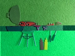 1 Barbecue Grill & Accessorie For summer Days Cardstock die cuts scrapbook cards