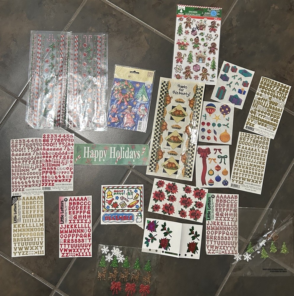 Sticker Lot Some VTG Holiday Christmas Stickopotamus F Meyer J Lee Memories