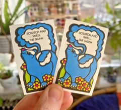 Vintage Stickers: 2 80s 3M Mello Smello Scratch + Sniff Skunk Still Stinky READ