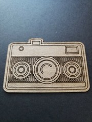 Chipboard Scrapbooking laser scored and cut die cut embellishment camera #2