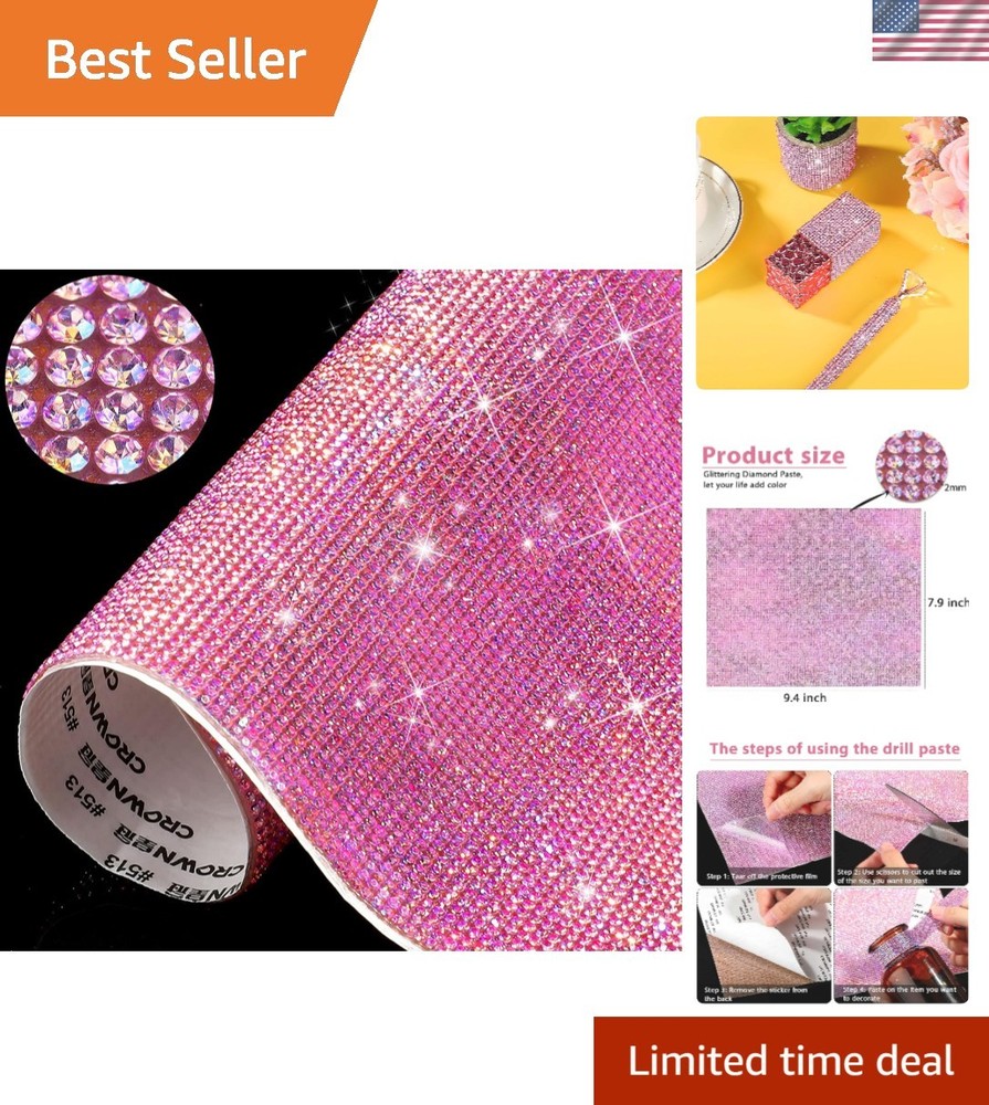 Creative Bling Rhinestone Sheet 9.4×7.9 – 12000 High-Density Decals for Women