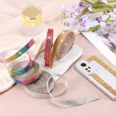 Rhinestone Ribbon 0.5″ x 3 Yard Self-Adhesive Rhinestone Strips (Rose Red)