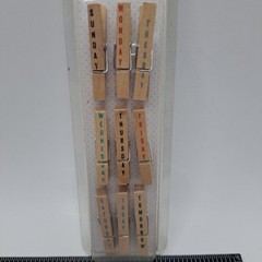 American Crafts Whittles Days of the Week Clothespins Wood Clips Scrapbook Craft