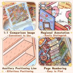 10 Sets Big DIY 3D Sticker Scene Book for Kids Adults Make Your Own Shop House S