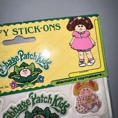 Vintage 1980s CABBAGE PATCH KID Puffy Sticker Sheet SEE Pics #5 Slumber Party
