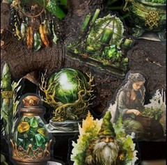 20pc Magic, Witches, Potions, Halloween Stickers- Scrapbook DIY Crafts & Cards