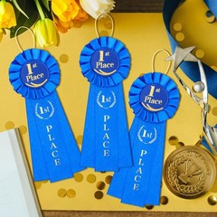 3 PCS 1st Place Blue Award Ribbons First Prize Winner Victory Recognition