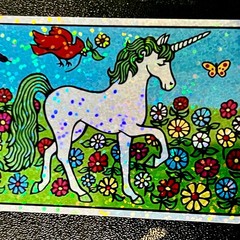 Retro Unicorn Prism Sticker Vending Machine Holo 1980s Vintage REPRODUCTION