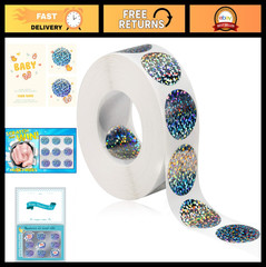 1000 Scratch Off Stickers – DIY Holographic Circle Labels for Games & Gifts, 1