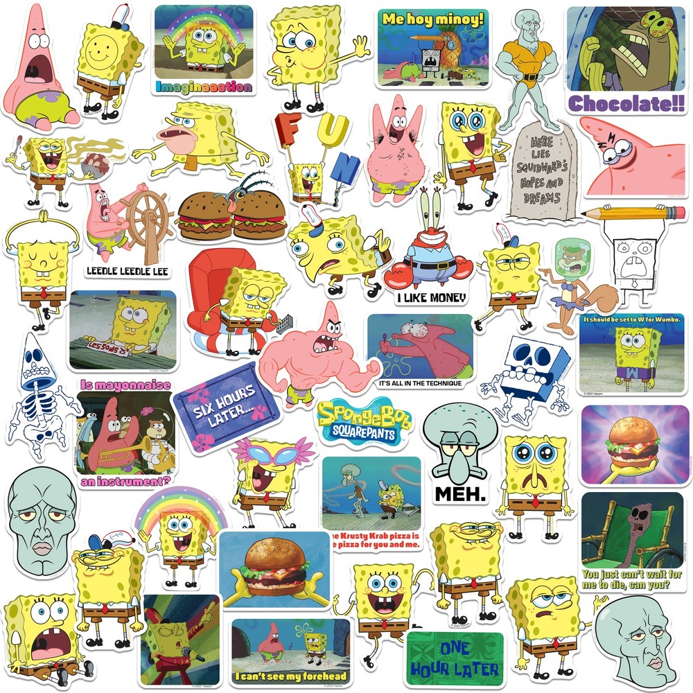 SPONGEBOB SQUAREPANTS MEME VARIETY DIE CUT VINYL 50 CT STICKER PACK