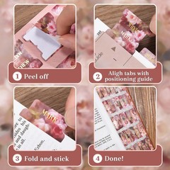 Pink Roses Bible Tabs, 105 Pcs Oil Painting Floral Gold Foil Index Tabs with Rul