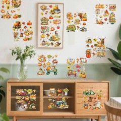 12 Sheets Fall Rub On Transfers Stickers for Furniture Garden Wood Window Home