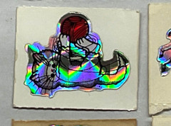 Vintage BJ ‘on the roll’ Sm Stickers Unicorn Rainbow Hearts Prism Kitten Balloon