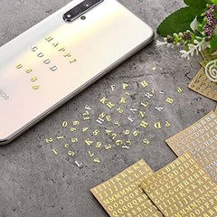 18 Sheets Small Letter Stickers Mini Numbers Stickers Letter Gold, Silver