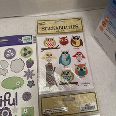 misc lot of 4 stickers, stickers for scap booking & arts and craft projects