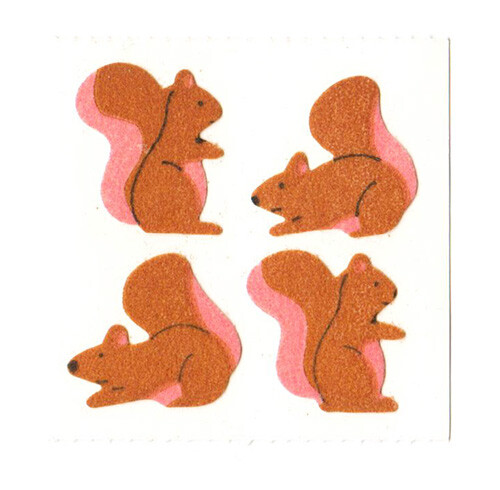 Vintage 80’s Great Seven 7 FUZZY Squirrels Sticker Mod