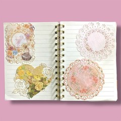6pc Lace Collage Frames – Vintage Floral Ephemera for Scrapbook & Junk Journal