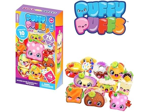 Cepia LLC Puffy Puffs 3D Characters Stickers 10Pk