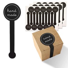 100pcs Black Handmade Sealing Stickers for Pudding Bottles Baking Box New Labels