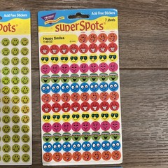 Vintage Super Spots Stickers NEW Trend Happy Sparkle Colorful Smiles RARE 1998