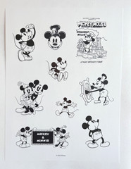 Disney – Mickey & Minnie Mouse – Scrapbook Sticker Sheet – B&W Steamboat Willie
