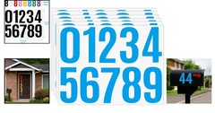 Durable Waterproof Blue Number Stickers 0-9 for Indoor and Outdoor