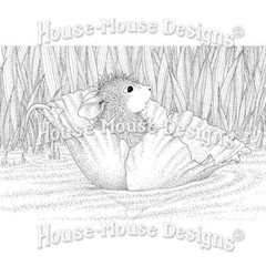 New Stampendous RUBBER STAMP cling House Mouse STREAM FLOAT free USA ship