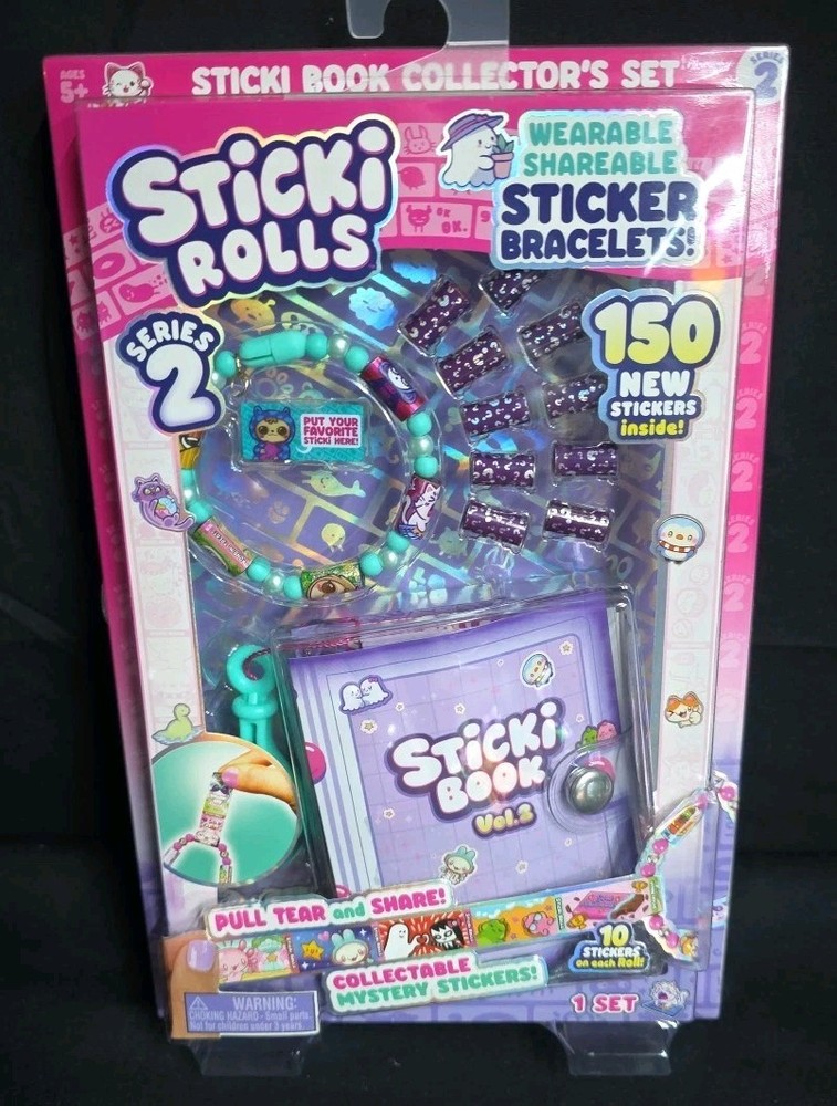 Sticki Rolls Sticki Book Wearable & Shareable Sticker Teal Bracelet + Book NEW