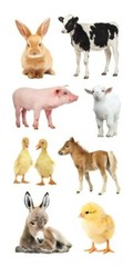 Baby Farm Animals Stickers Envelope Seals Planner Supply Papercraft Party Crafts