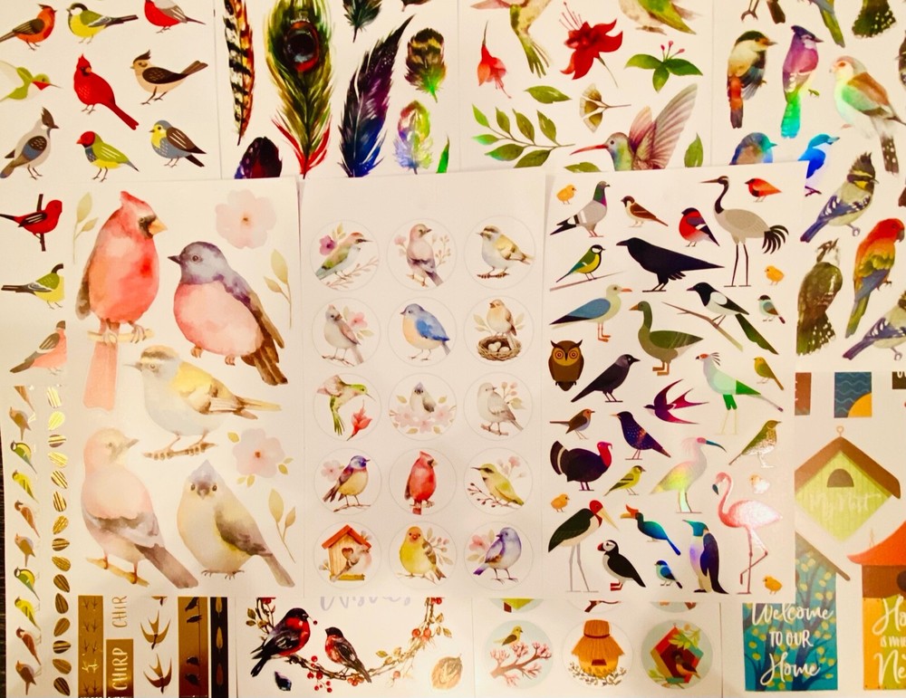 299+ Sticker Lot animals butterfly cat kittens bird flowers plants dog wild life