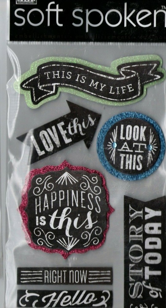 MAMBI Soft Spoken LOVE themed embellishment stickers~BNIP~NICE! Quick Ship!!