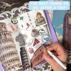 300+ Travel Stickers for Scrapbooking & 20 A5 Papers – Pre-Cut Washi Stickers…