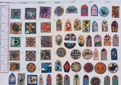 Set Of 60 Stained Glass Cathedral Sticker Flakes Windows Journal