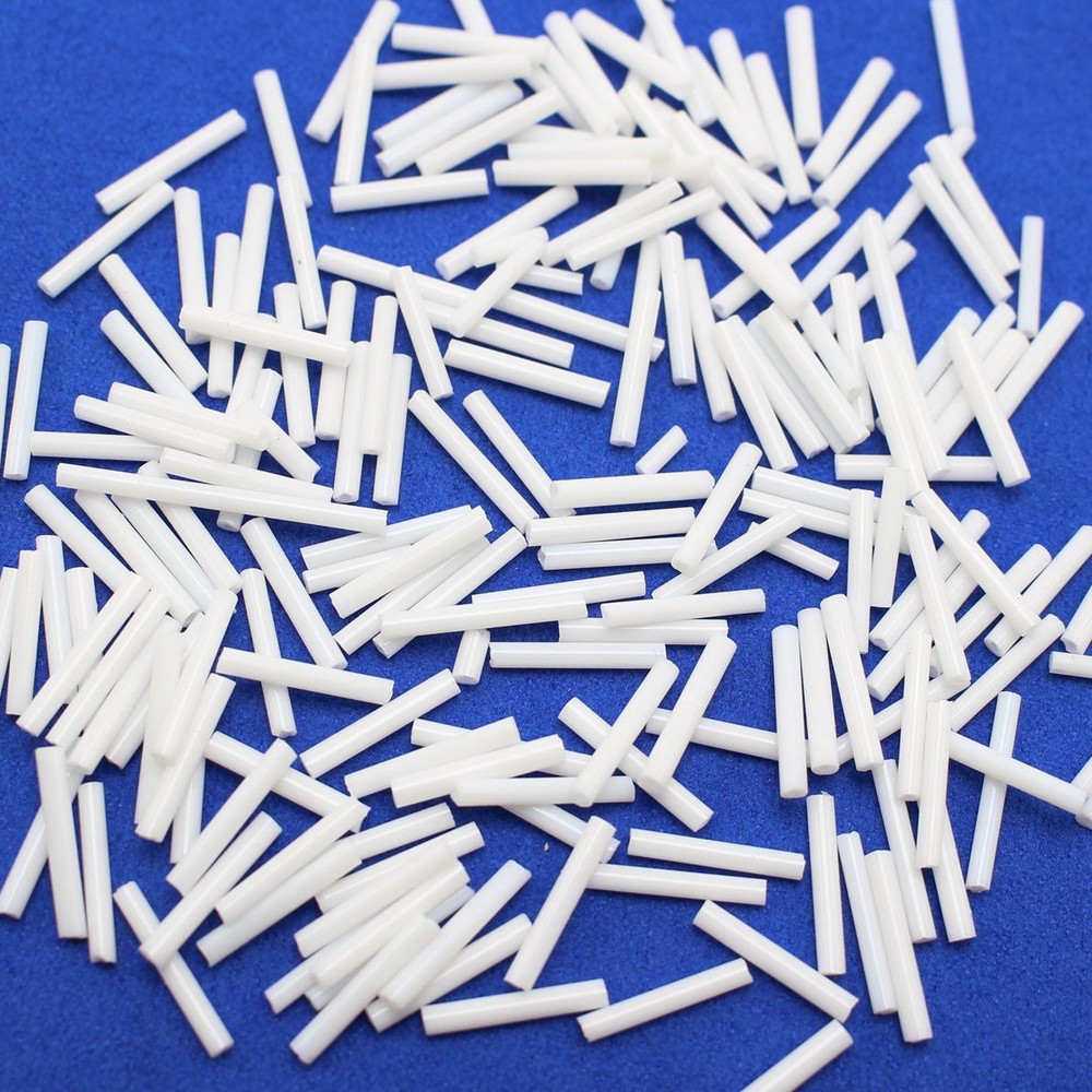 800 Glass Tube Bugle Beads 2X12mm Opaque White + Storage Box